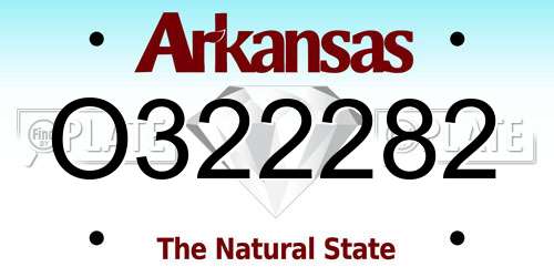 O322282 Arkansas License Plate