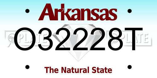O32228T Arkansas License Plate