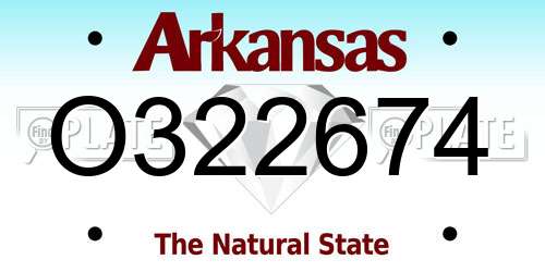 O322674 Arkansas License Plate