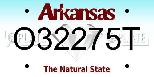 O32275T Arkansas License Plate