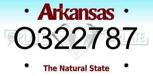 O322787 Arkansas License Plate