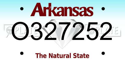 O327252 Arkansas License Plate