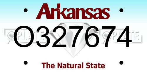 O327674 Arkansas License Plate