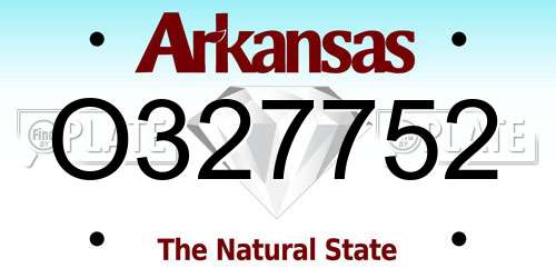 O327752 Arkansas License Plate