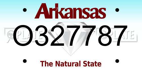O327787 Arkansas License Plate