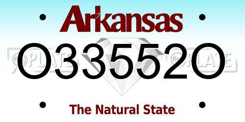 O33552O Arkansas License Plate