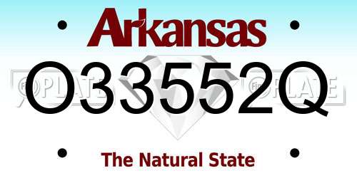 O33552Q Arkansas License Plate