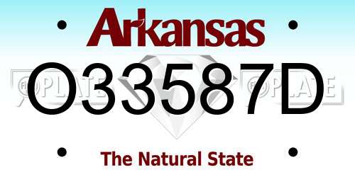 O33587D Arkansas License Plate