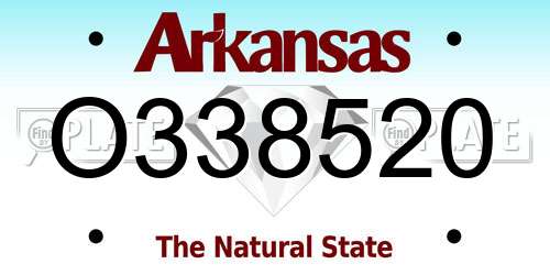 O338520 Arkansas License Plate