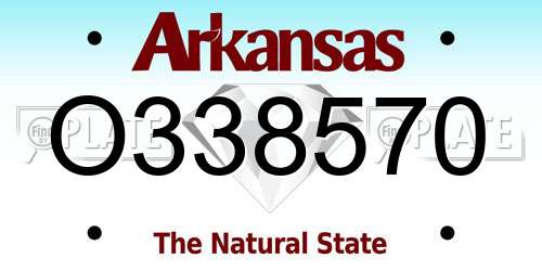 O338570 Arkansas License Plate