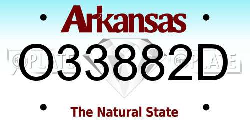 O33882D Arkansas License Plate