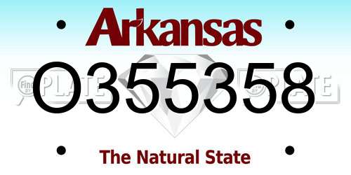 O355358 Arkansas License Plate