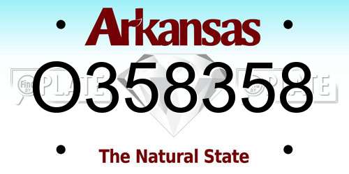 O358358 Arkansas License Plate