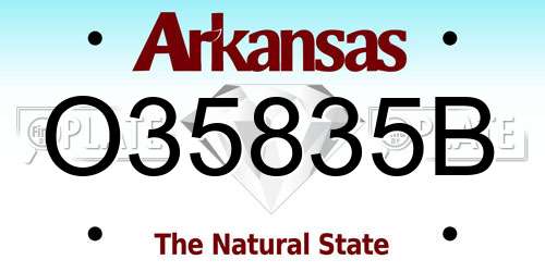 O35835B Arkansas License Plate