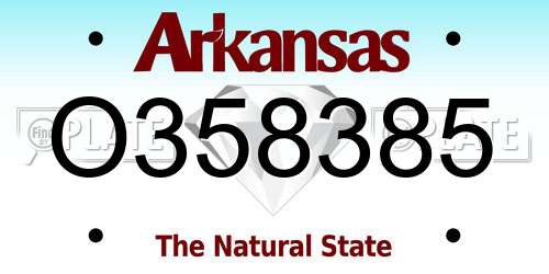 O358385 Arkansas License Plate