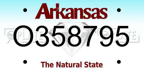 O358795 Arkansas License Plate