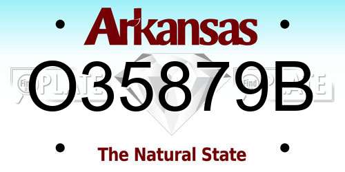 O35879B Arkansas License Plate