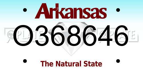 O368646 Arkansas License Plate