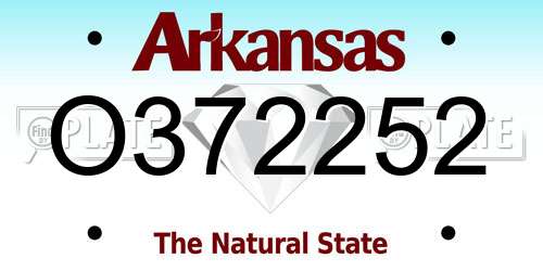 O372252 Arkansas License Plate