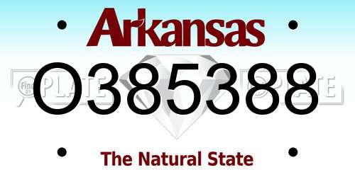 O385388 Arkansas License Plate