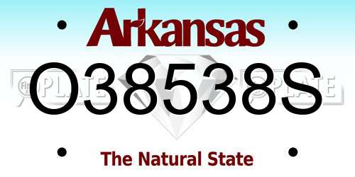 O38538S Arkansas License Plate