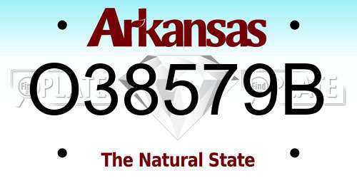 O38579B Arkansas License Plate