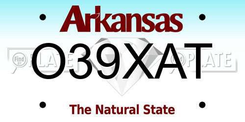 O39XAT Arkansas License Plate
