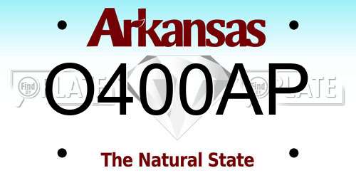 O400AP Arkansas License Plate