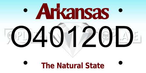 O40120D Arkansas License Plate
