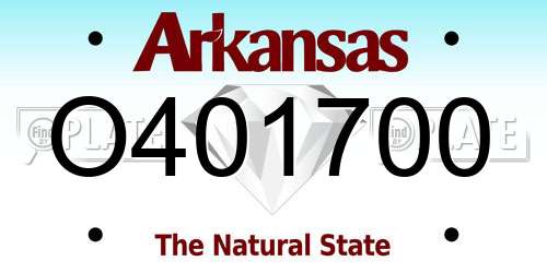 O401700 Arkansas License Plate