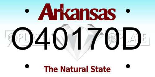 O40170D Arkansas License Plate