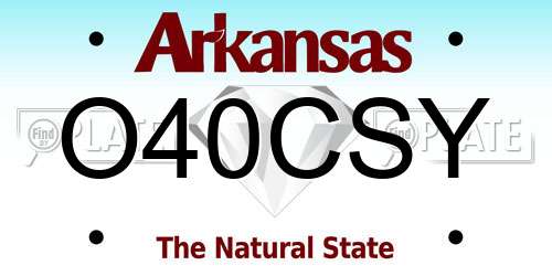 O40CSY Arkansas License Plate