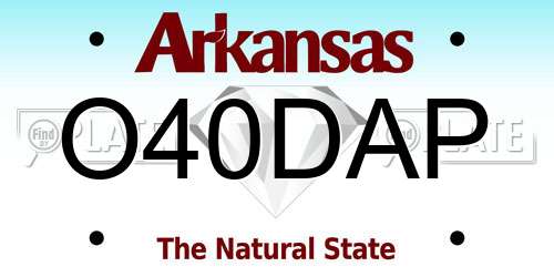 O40DAP Arkansas License Plate