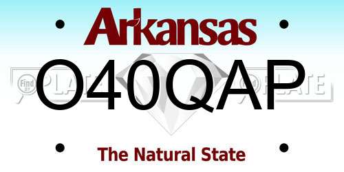 O40QAP Arkansas License Plate