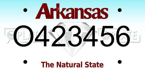 O423456 Arkansas License Plate