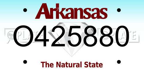 O425880 Arkansas License Plate