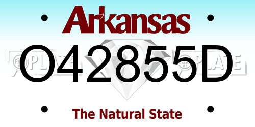 O42855D Arkansas License Plate