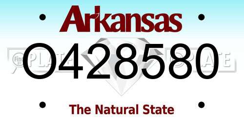 O428580 Arkansas License Plate
