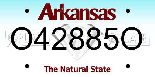O42885O Arkansas License Plate