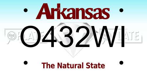 O432WI Arkansas License Plate