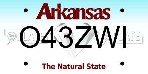 O43ZWI Arkansas License Plate