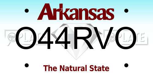 O44RVO Arkansas License Plate