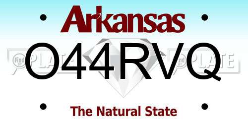 O44RVQ Arkansas License Plate