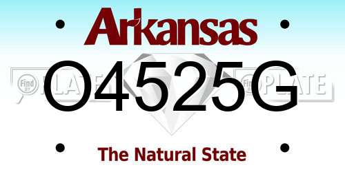 O4525G Arkansas License Plate