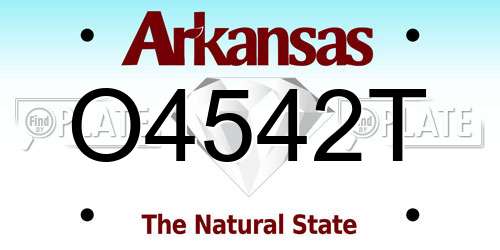 O4542T Arkansas License Plate