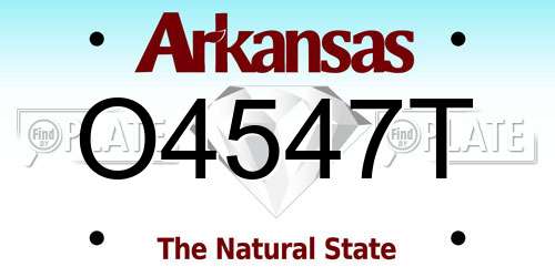O4547T Arkansas License Plate