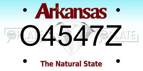 O4547Z Arkansas License Plate