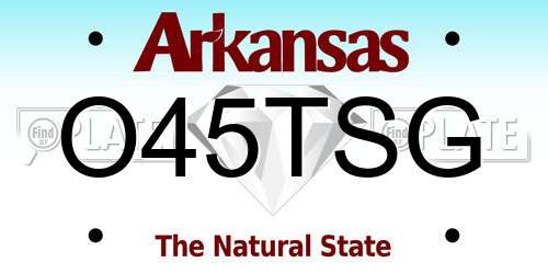 O45TSG Arkansas License Plate