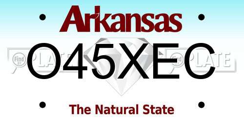 O45XEC Arkansas License Plate