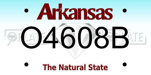 O4608B Arkansas License Plate